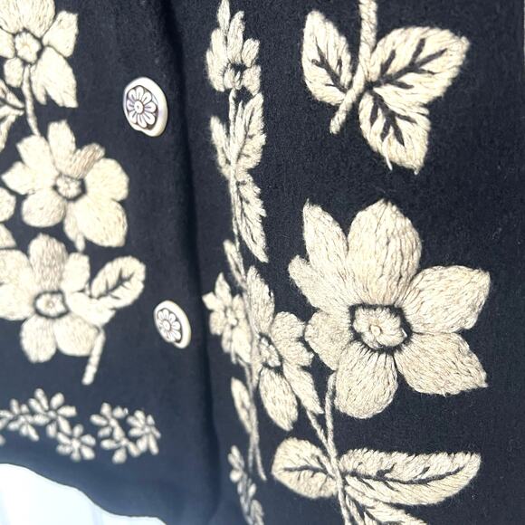 ANTHRO Odille Wool Floral Coat - OG Y2K Version - Plazacore Artsy Granny - HTF - Picture 6 of 7